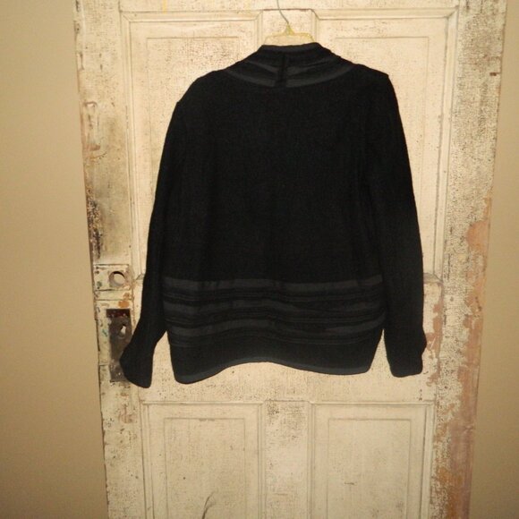 Nikki Valenti Wool & Ribbon Design Open Front Jacket Size L (P-31) - Picture 5 of 5